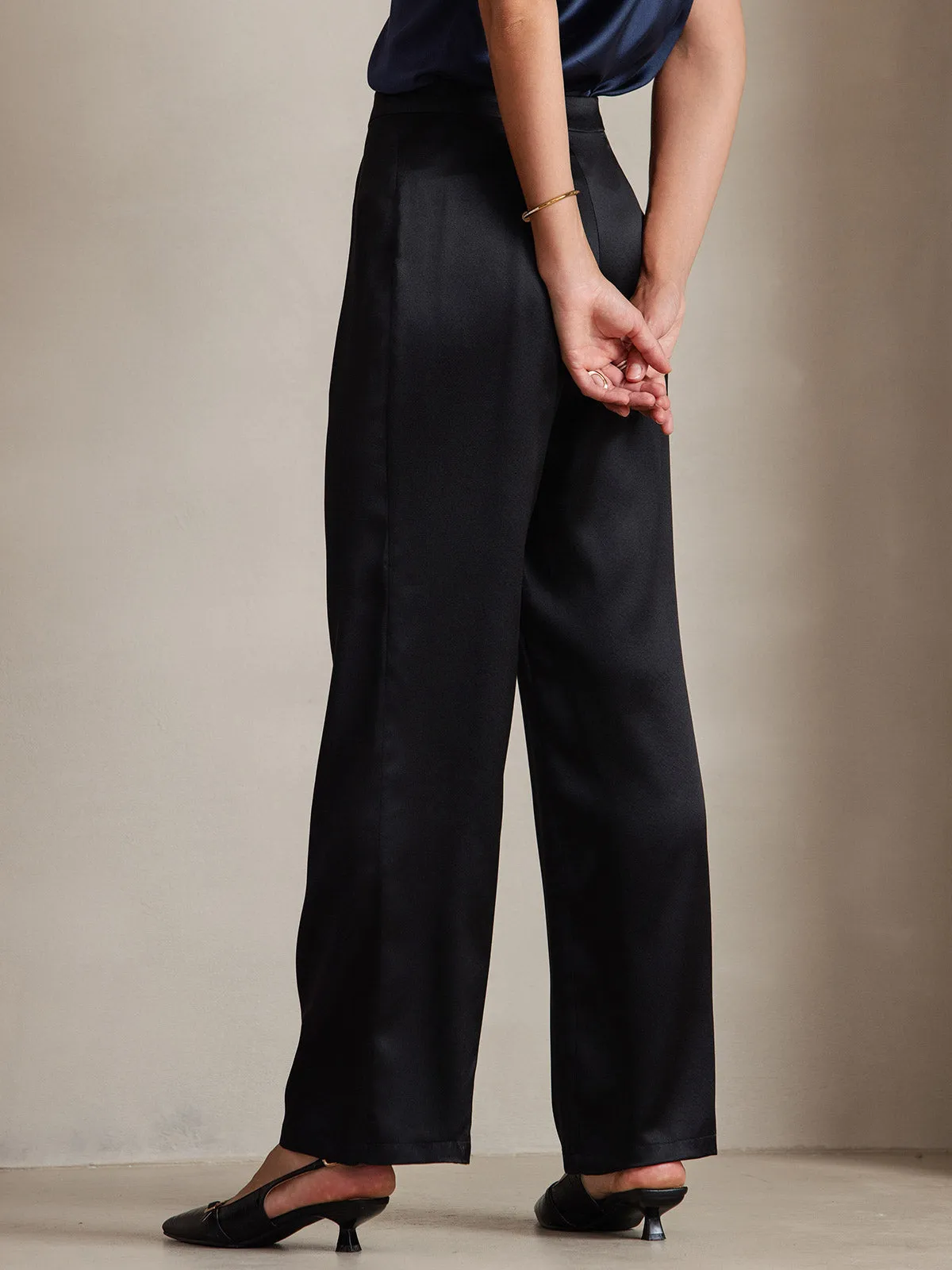19Momme Silk Relaxed Wide Leg Pants