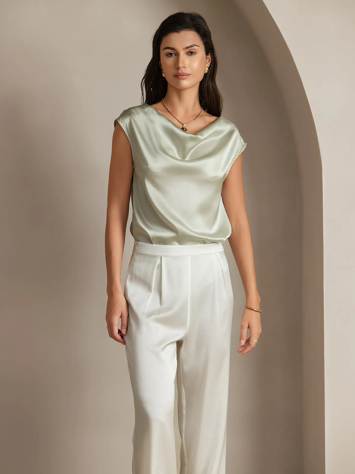 19Momme Silk Relaxed Wide Leg Pants