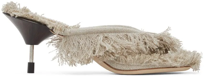 Acne Studios Beige Linen Heeled Sandals