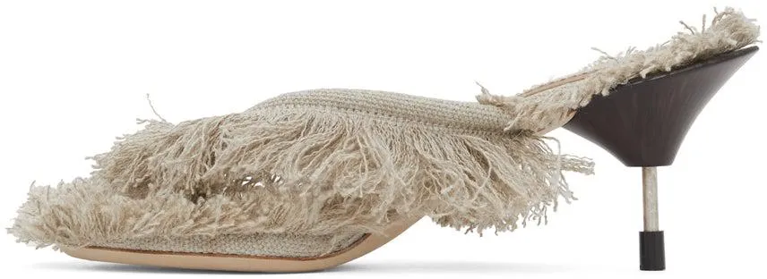 Acne Studios Beige Linen Heeled Sandals