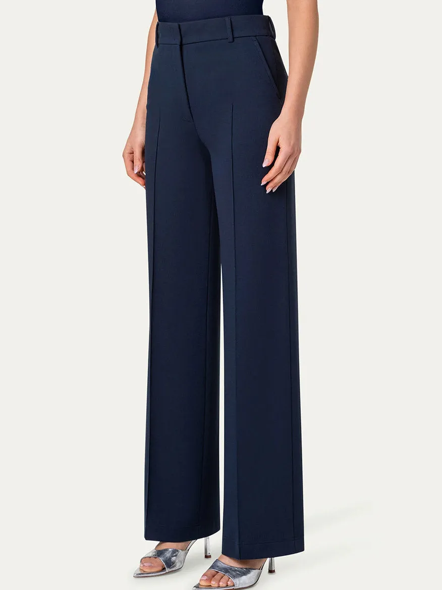 Akris Punto Chiaro Jersey Straight Leg Pant in Navy