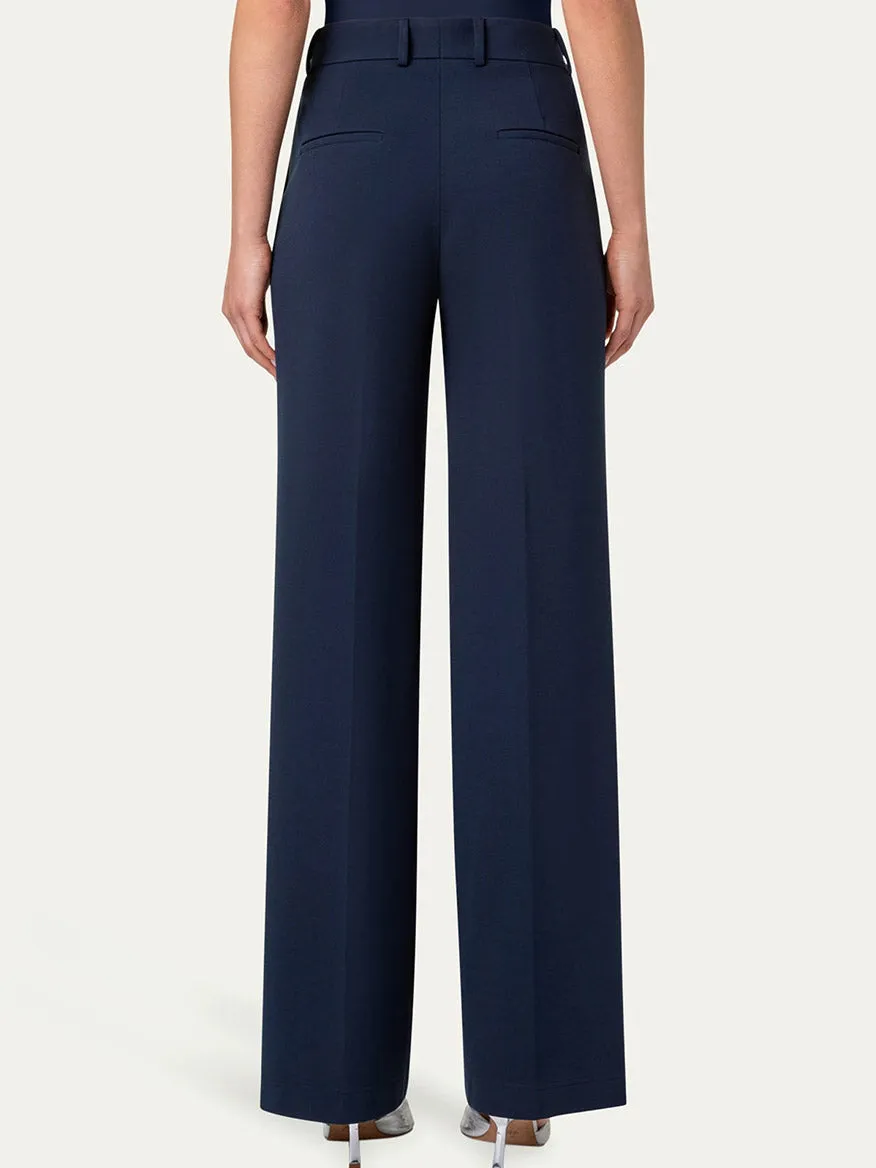 Akris Punto Chiaro Jersey Straight Leg Pant in Navy