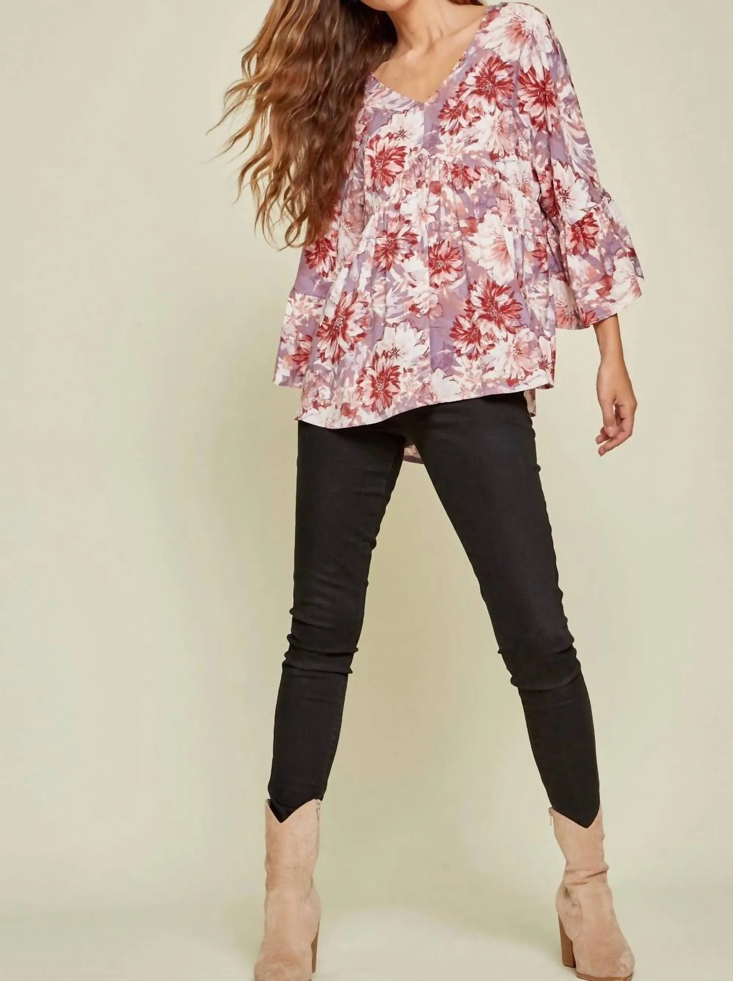 Andree By Unit - Floral Babydoll Blouse