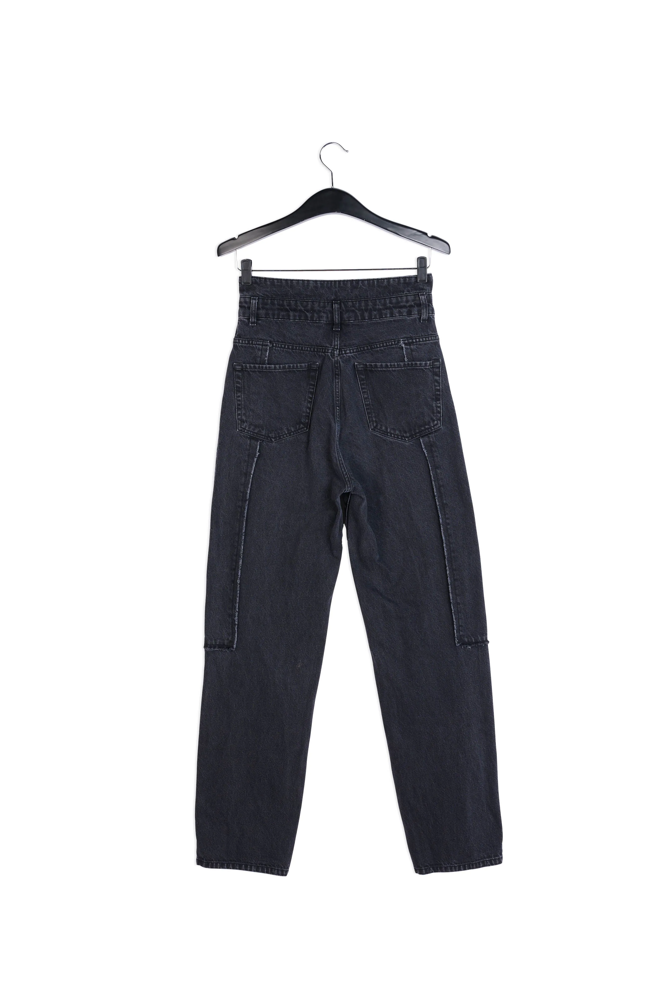 Black cotton patchwork jeans
