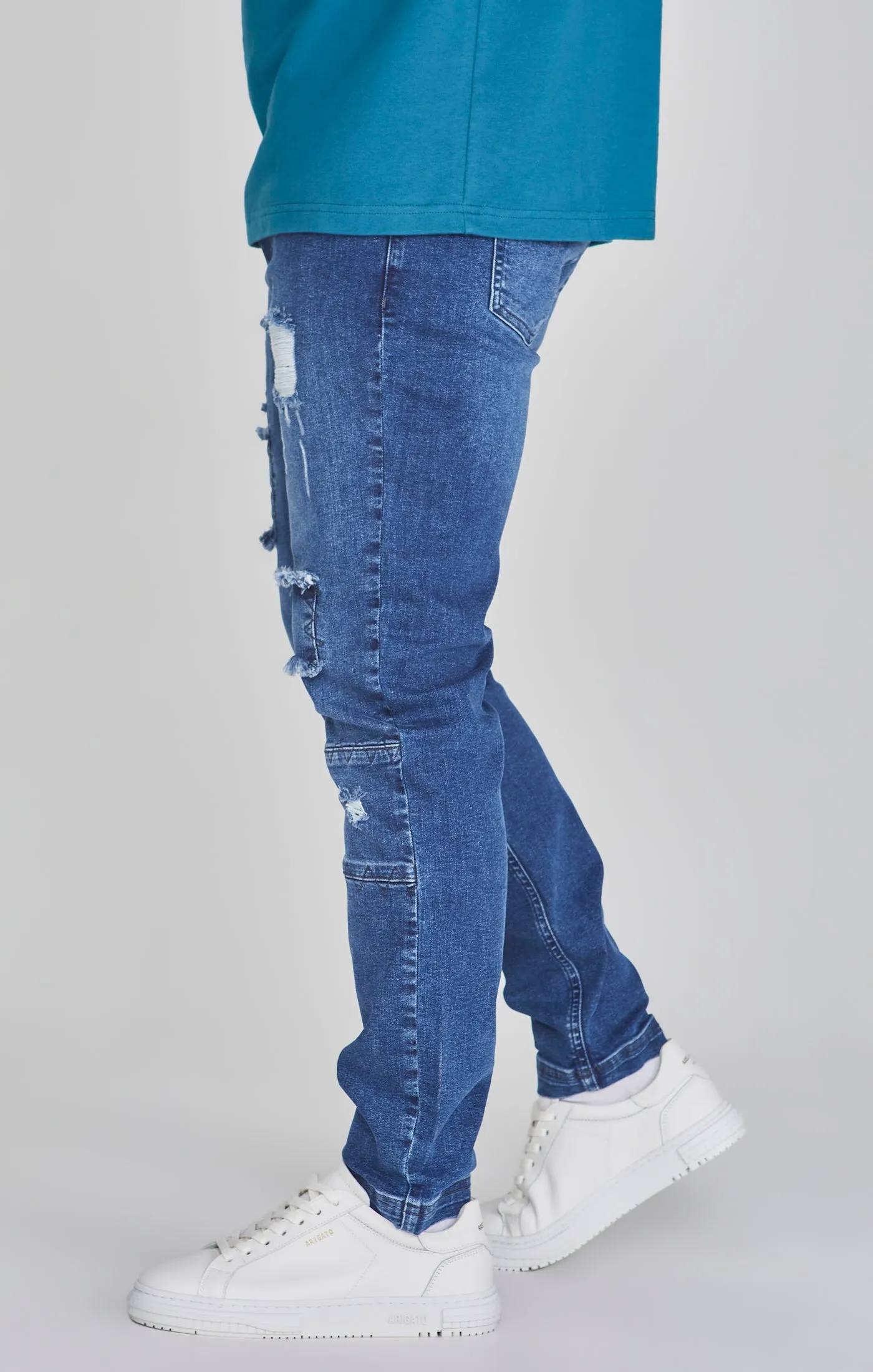 Blue Drop Crotch Jeans