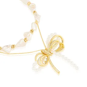 Demure Bow Layered Necklace