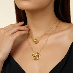 Double Rosé Layered Necklace