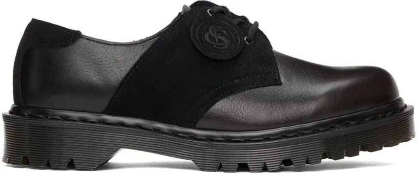 Dr. Martens Black C.F. Stead 'Made in England' 1461 Saddle Derbys