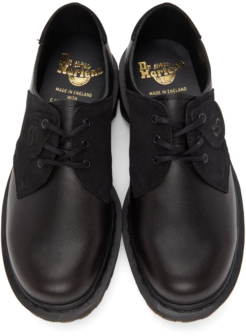 Dr. Martens Black C.F. Stead 'Made in England' 1461 Saddle Derbys