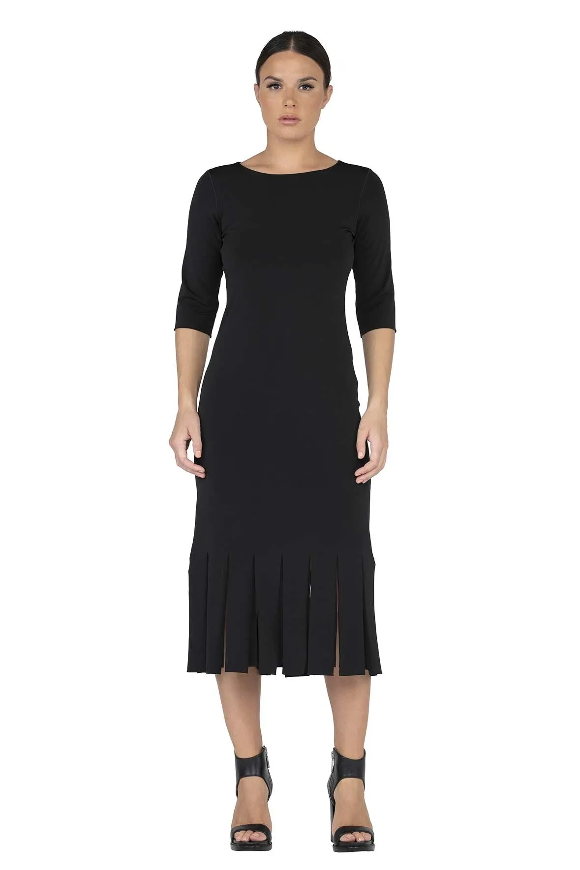 Elbow Sleeve Double Layered New Fringe Dress