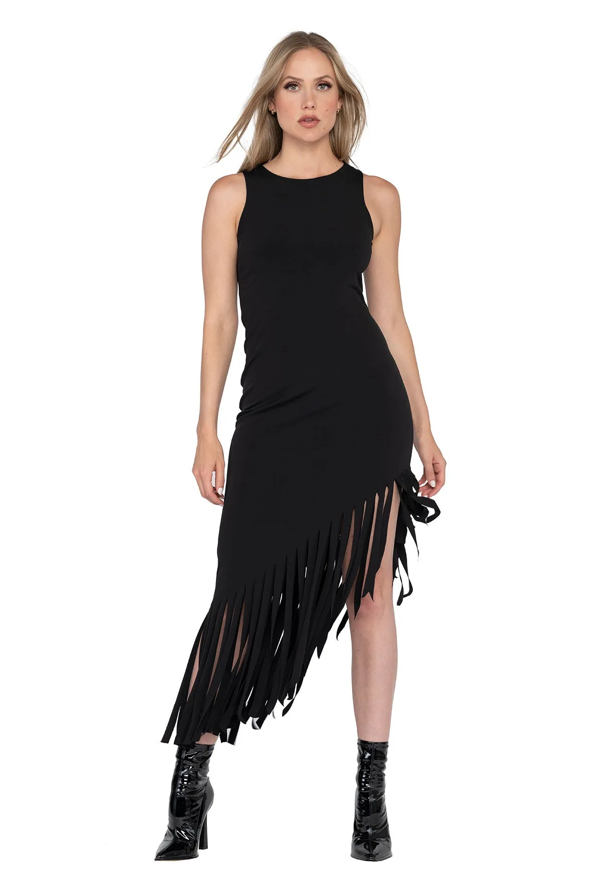 Fringe Double Layered Tank Dress