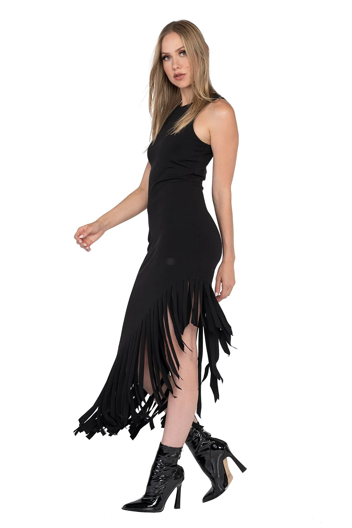 Fringe Double Layered Tank Dress