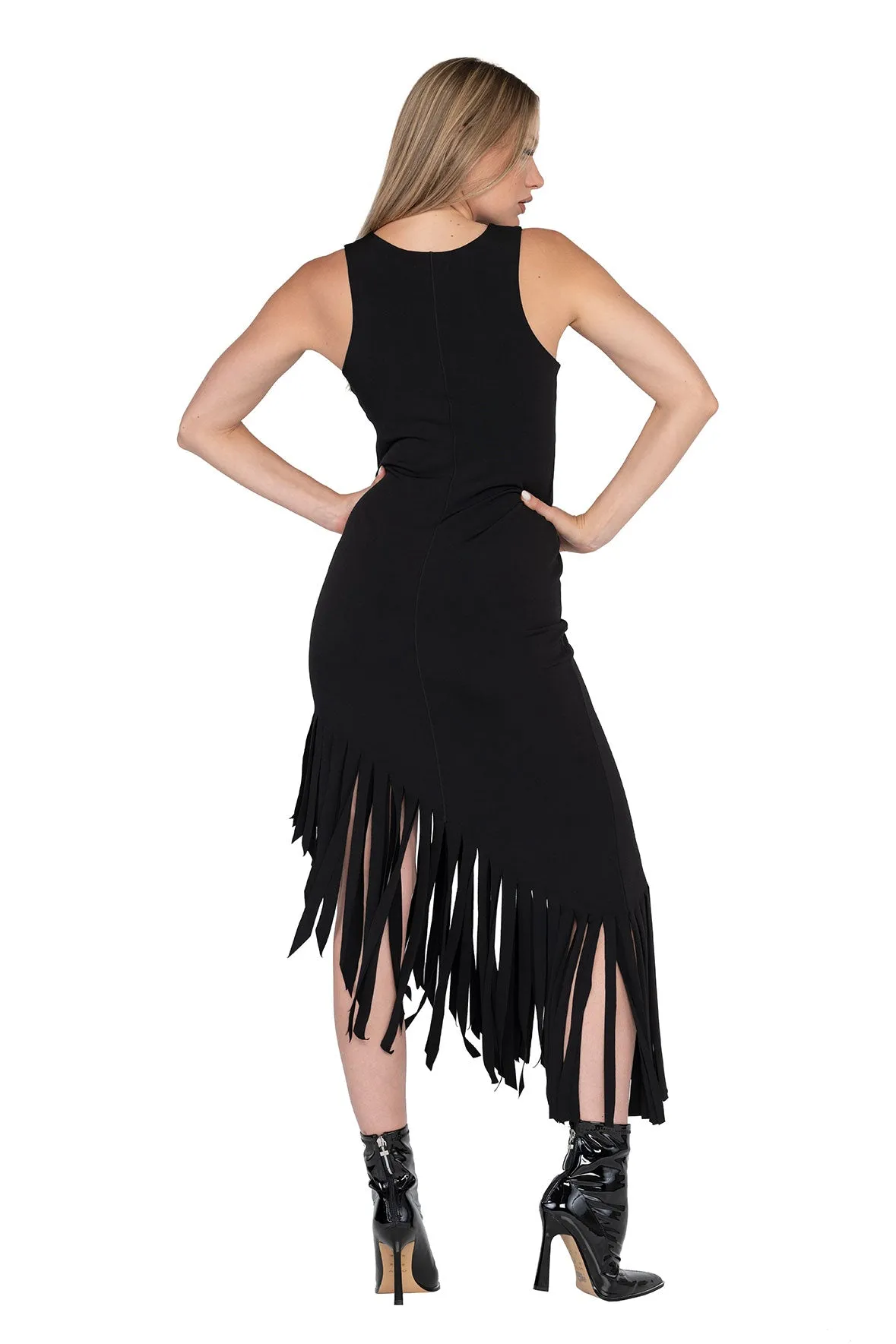 Fringe Double Layered Tank Dress