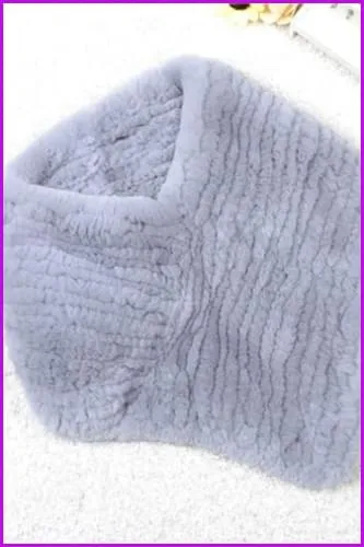 Handmade Knitted Rabbit Fur Scarf