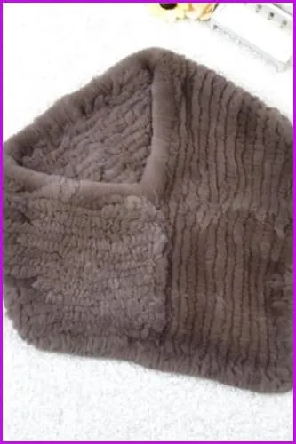 Handmade Knitted Rabbit Fur Scarf