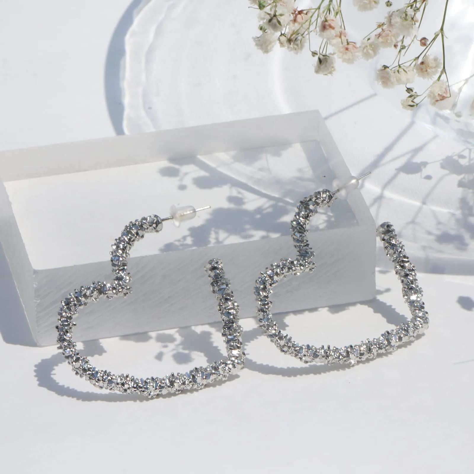 Joker & Witch I Heart You Silver Bling Earrings for Women