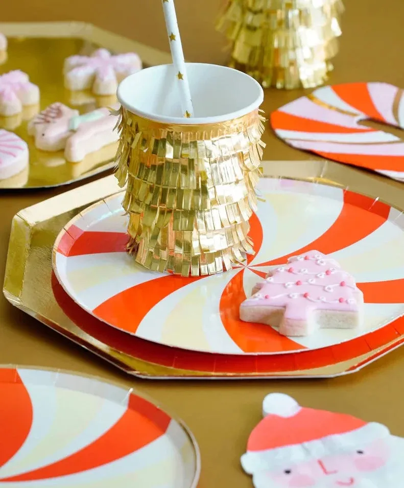 Meri Meri Gold Fringe Party Cups (Pack of 8)