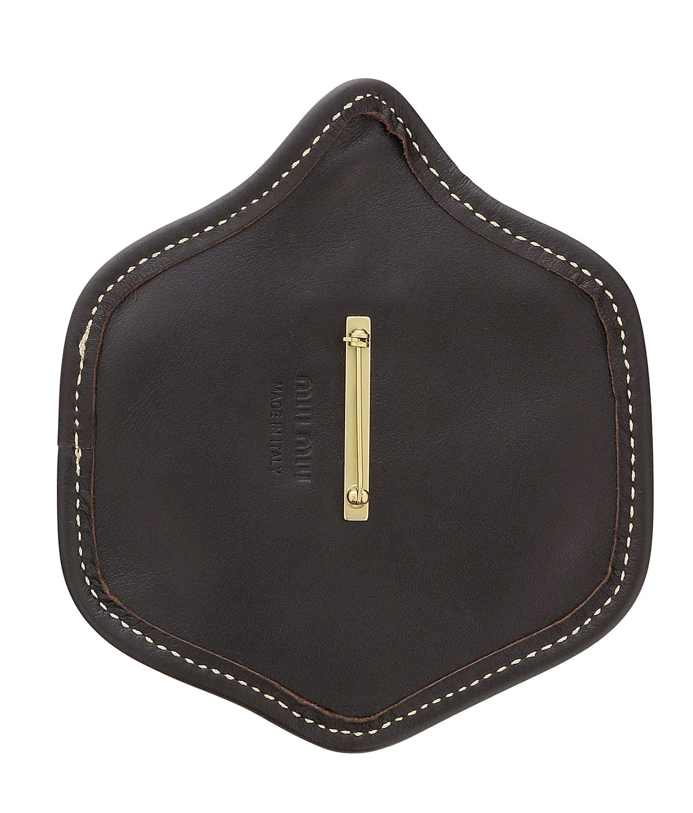 Miu Miu Purple Suede Patch Tile Brooch Pin-One Size