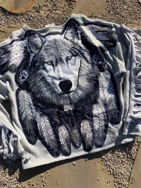 Navajo Fringed Wolf Sweatshirt