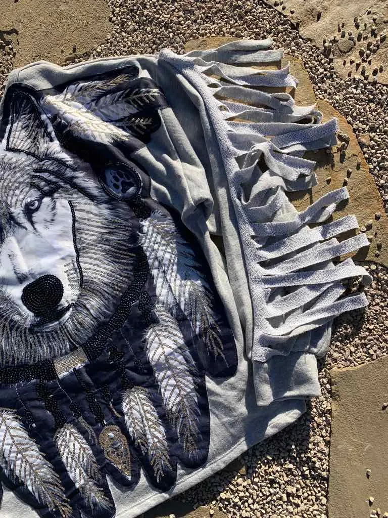 Navajo Fringed Wolf Sweatshirt