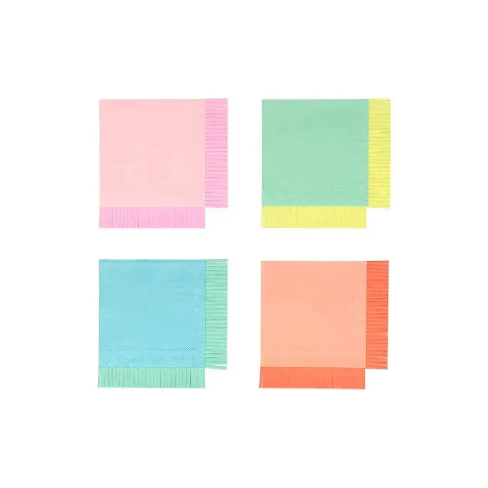 Neon Fringe Small Napkins