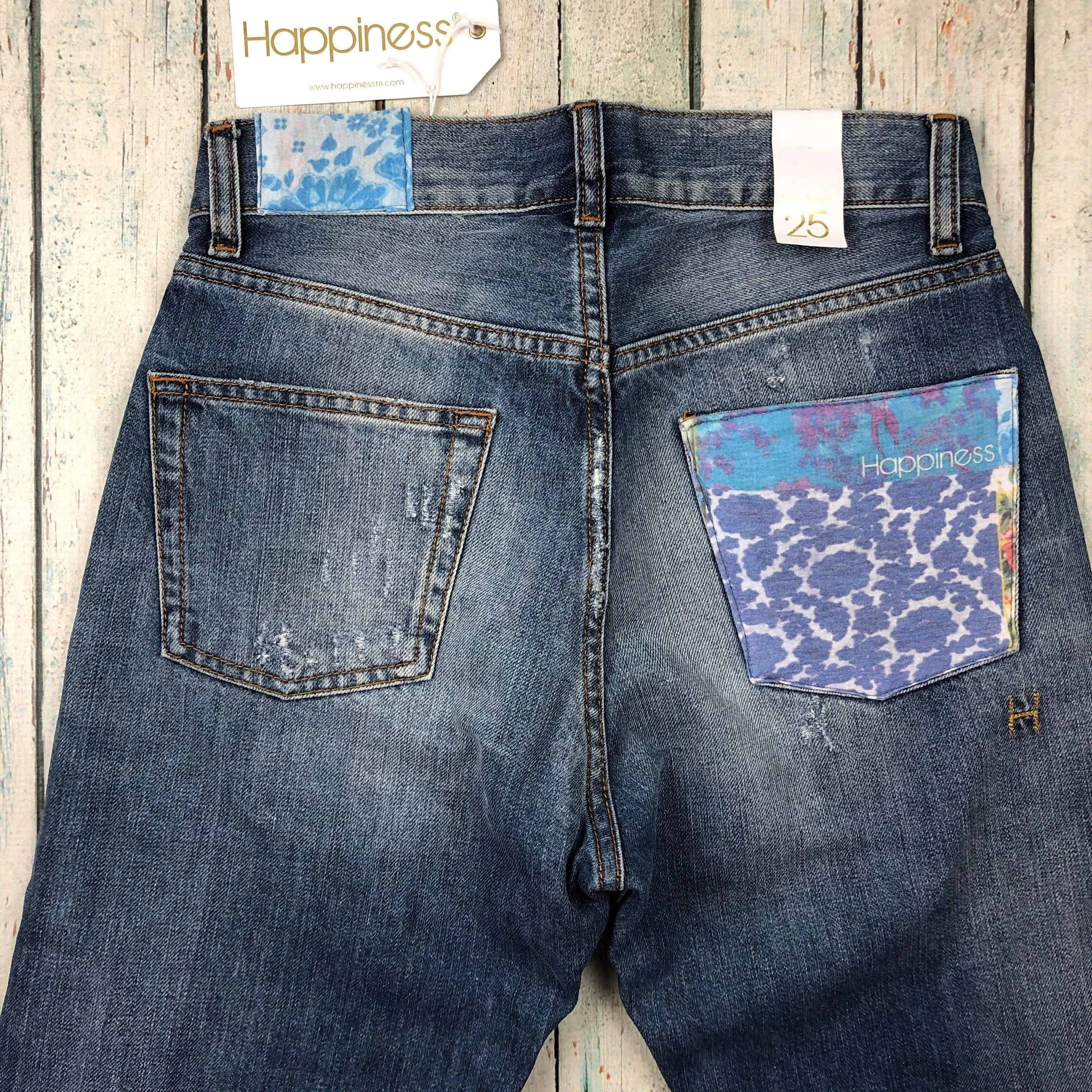 NWT- Italian Happiness 'Feliz'  90's fit Jeans RRP $300 - Size 25