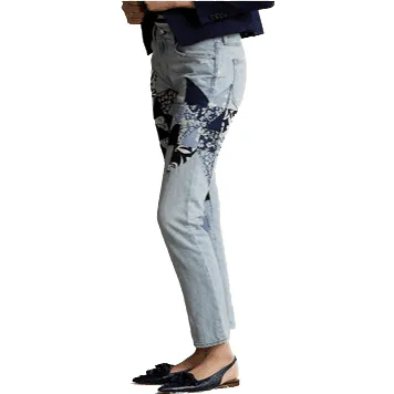 NWT-Ralph Lauren 'Avery Boyfriend' Patchwork Denim Jeans - Size 27