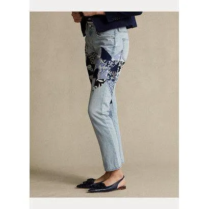 NWT-Ralph Lauren 'Avery Boyfriend' Patchwork Denim Jeans - Size 27