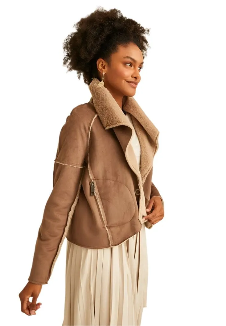 OXXO - Fur Detailed Suede Jacket