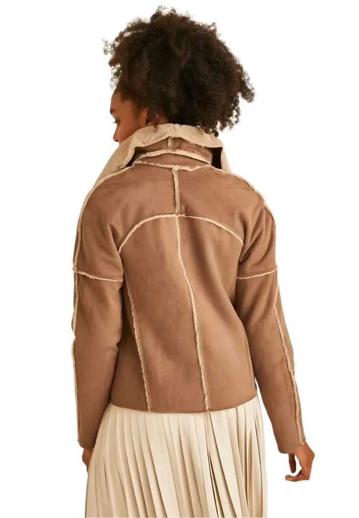 OXXO - Fur Detailed Suede Jacket