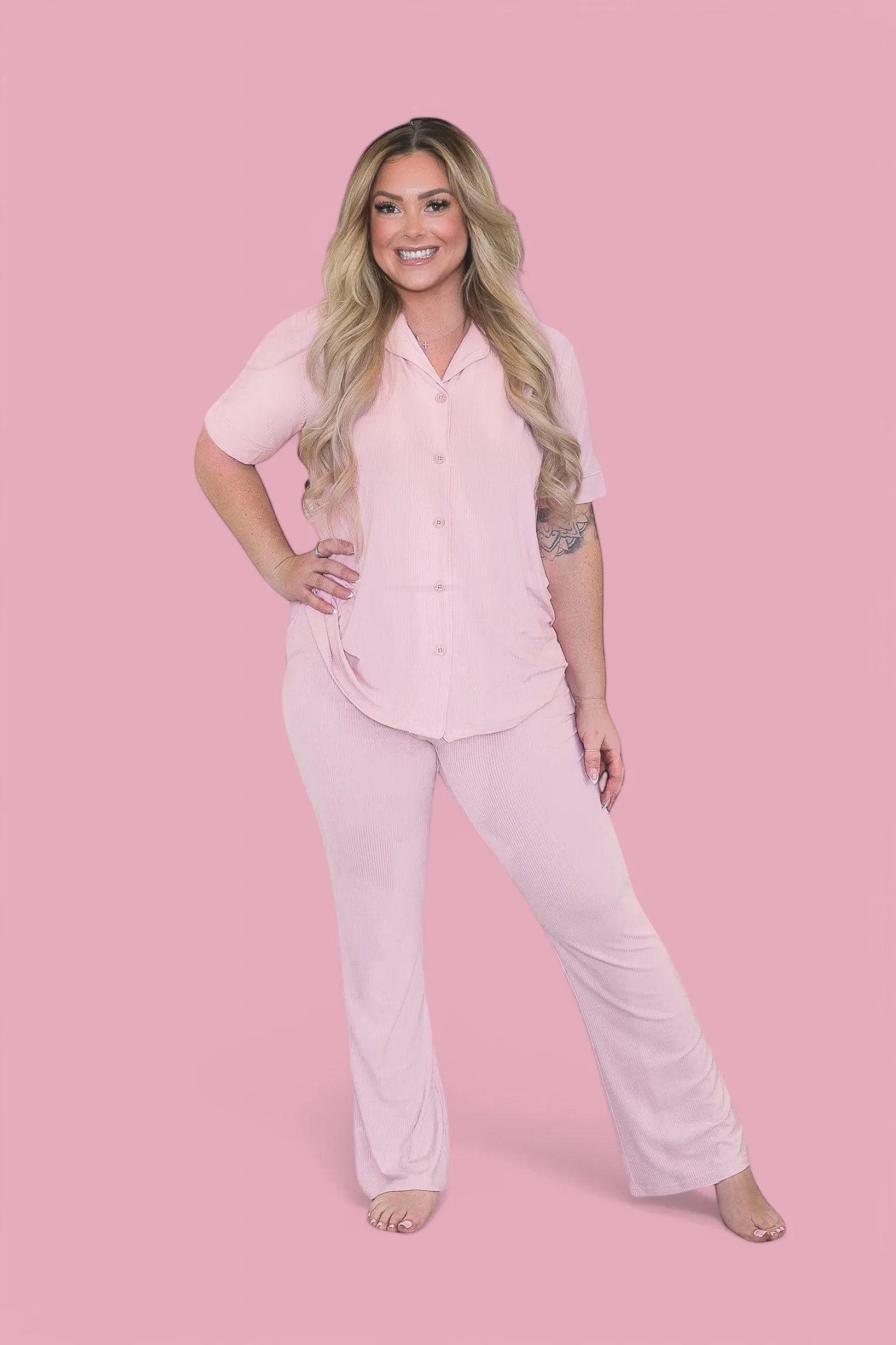 PINK ROSE RIB WOMEN'S DREAM SET