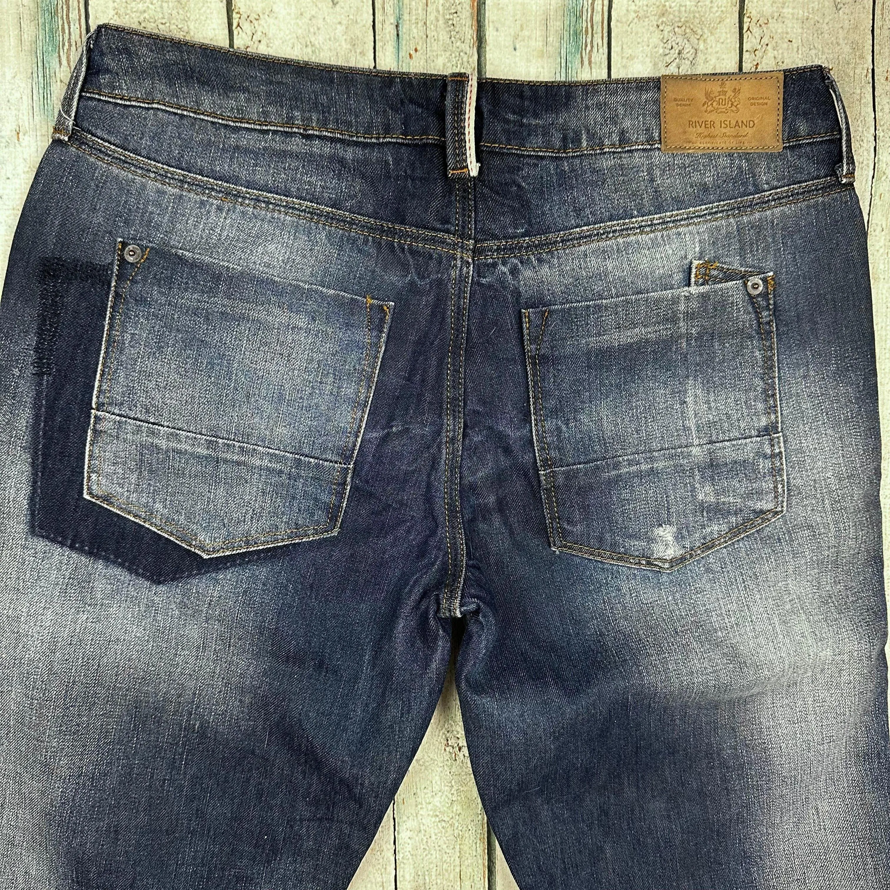 River Island Patched Distressed Boyfriend fit Jeans- Size 10