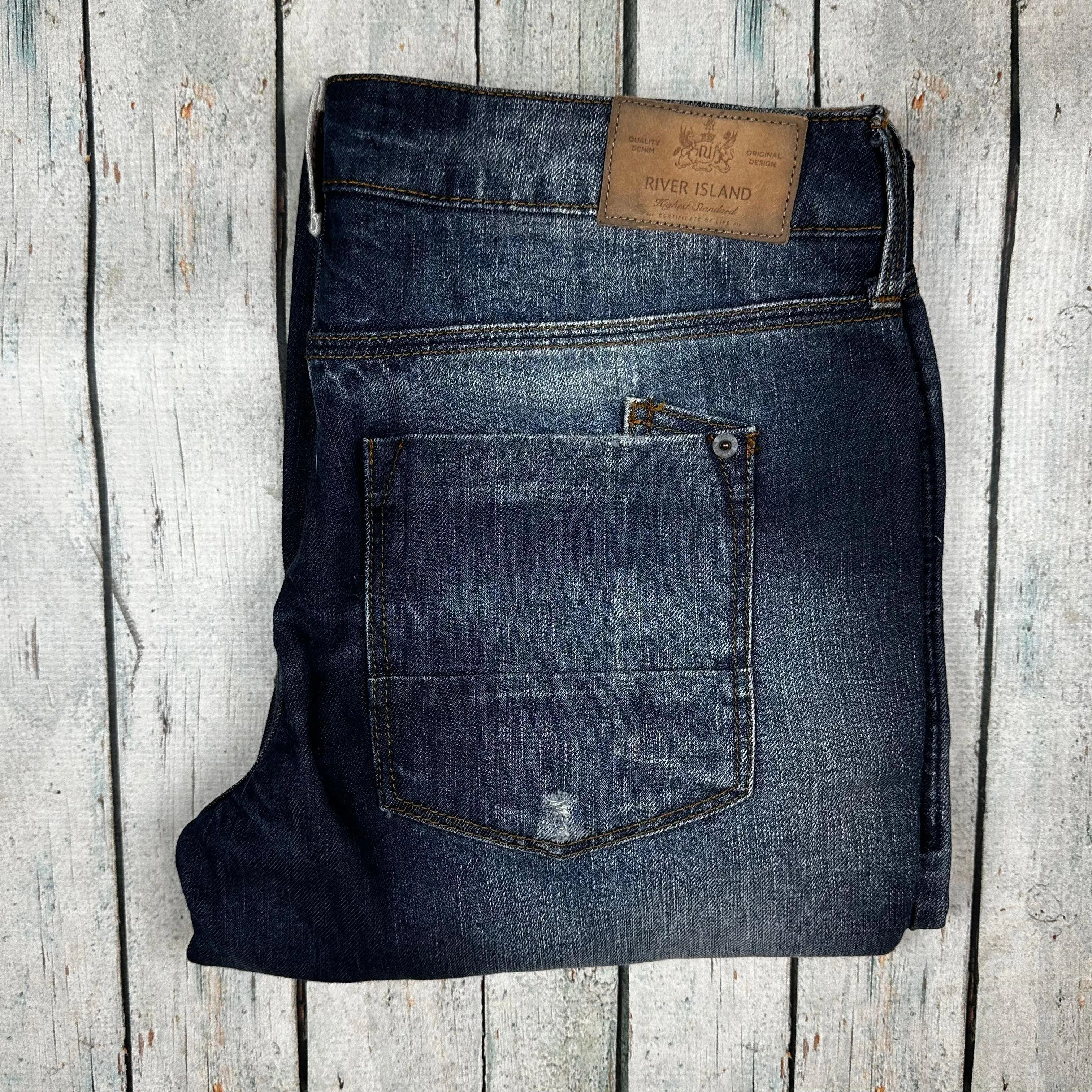 River Island Patched Distressed Boyfriend fit Jeans- Size 10
