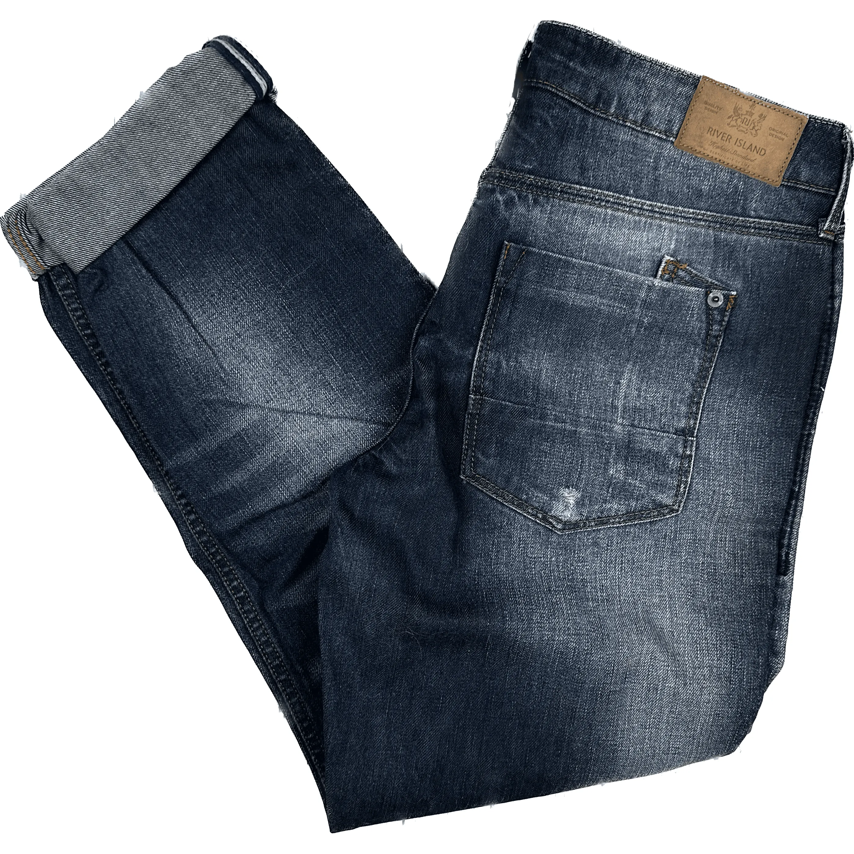 River Island Patched Distressed Boyfriend fit Jeans- Size 10