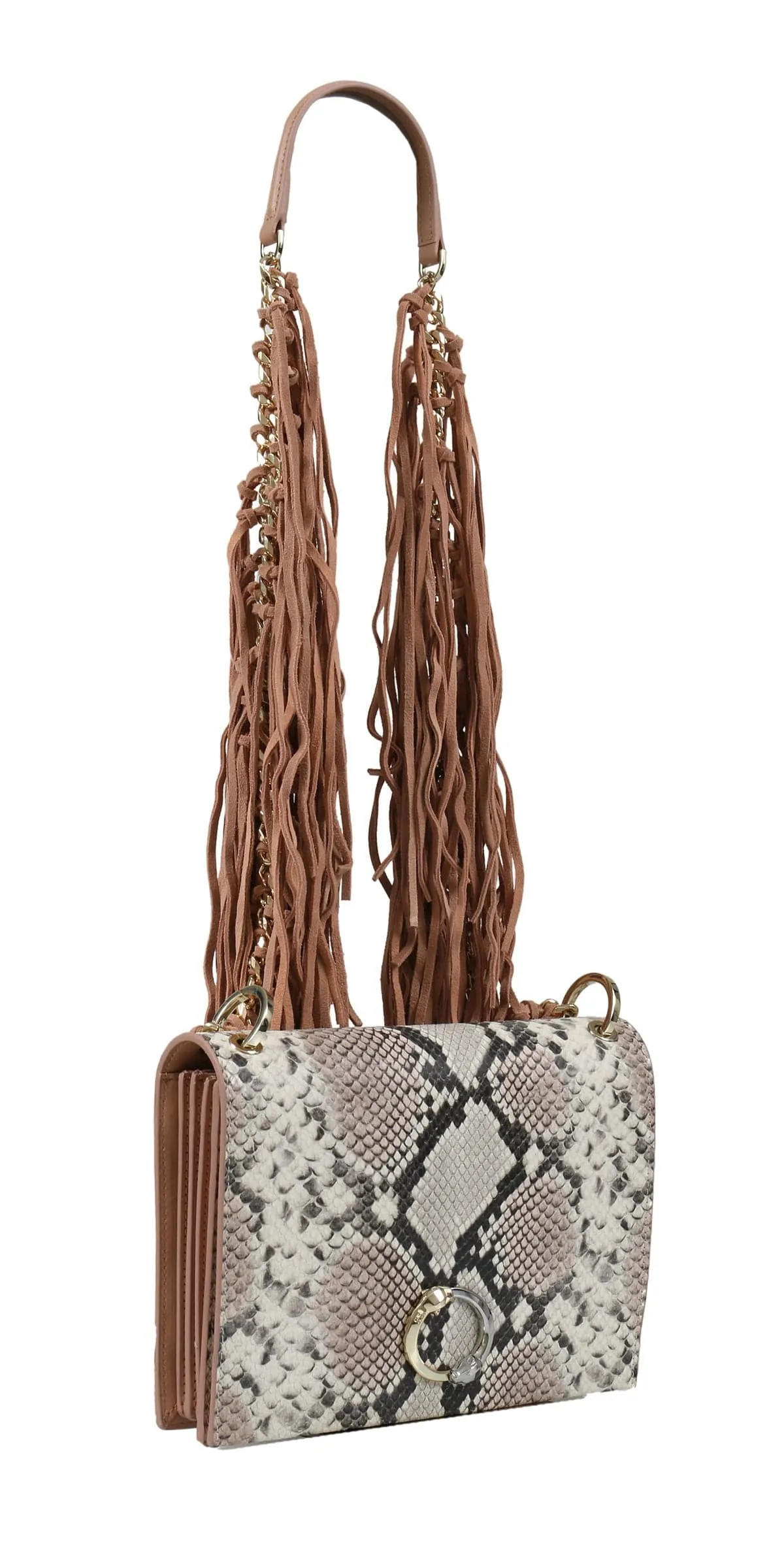 Roberto Cavalli Class GWLPEW D88 Lauren 002 Nude/White Medium Shoulder Bag