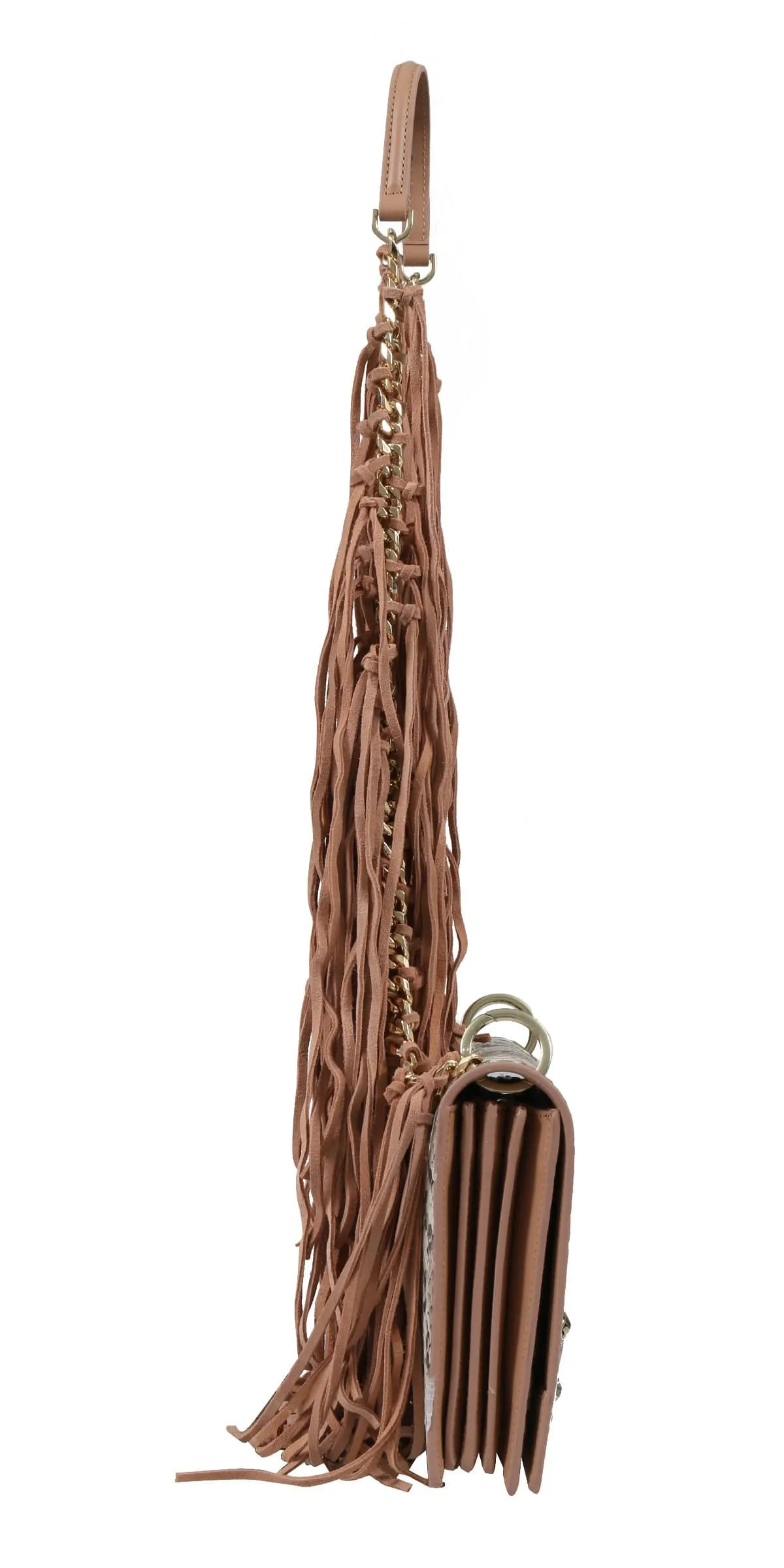 Roberto Cavalli Class GWLPEW D88 Lauren 002 Nude/White Medium Shoulder Bag