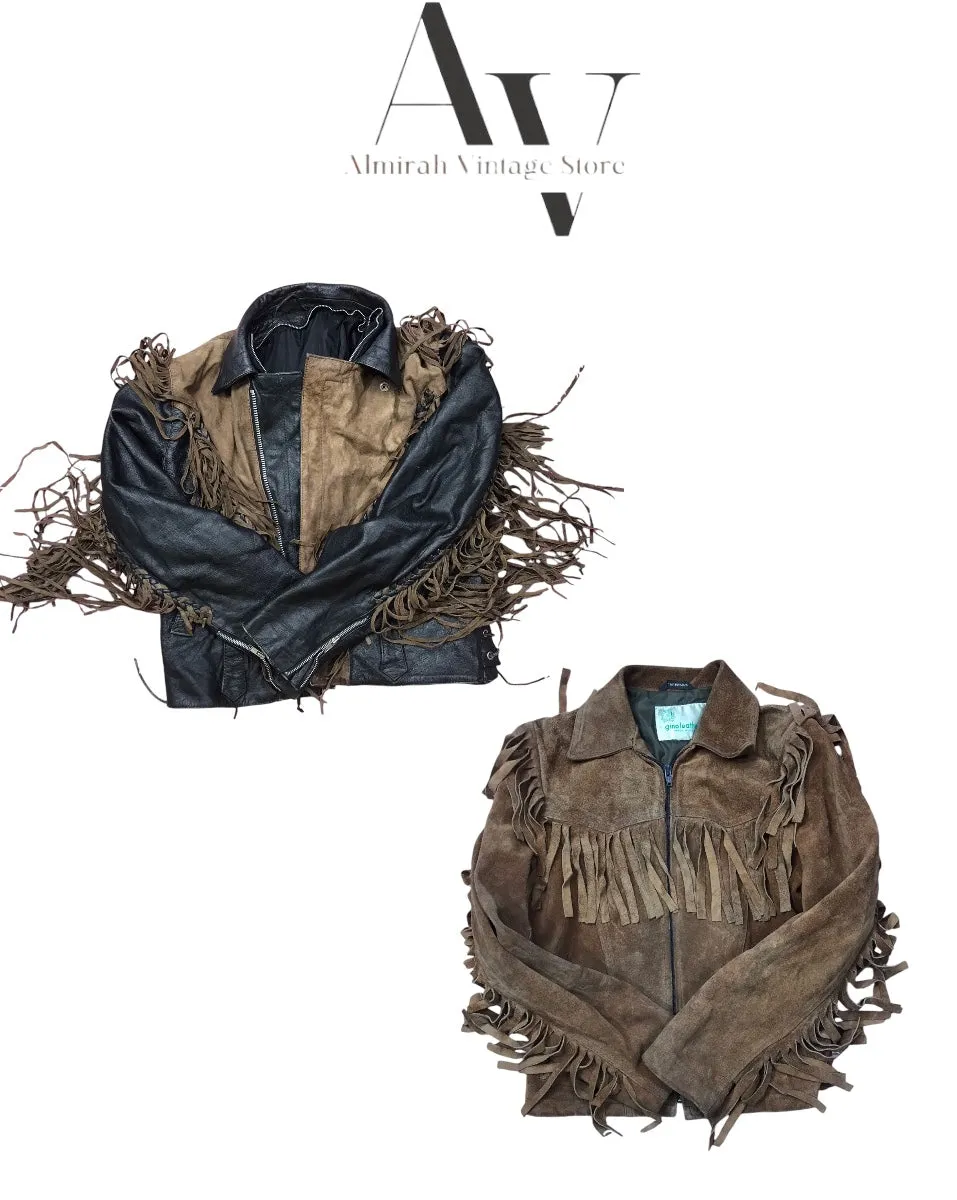 Suede western leather jackes grade c