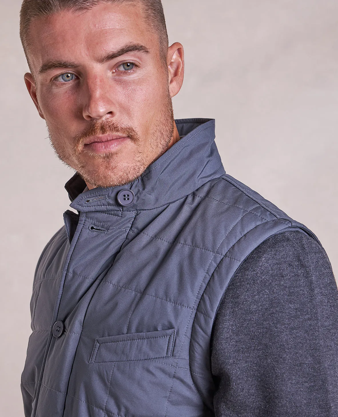 The Rhett - Nylon Vest w/Removable Knit Sleeves - Charcoal